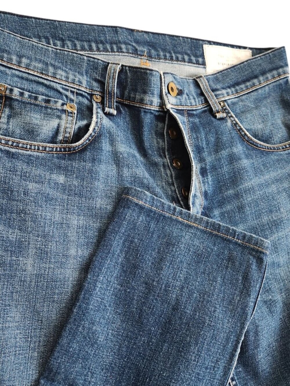 Rag & Bone Fit 2 Slim Button Fly Jeans Men’s 34x32.5 Blue Stretch Preppy Denim